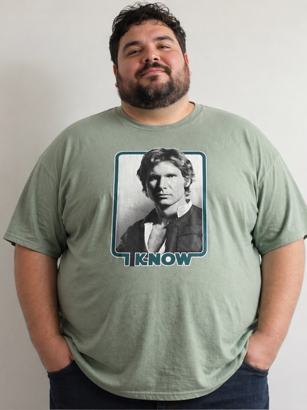 Star Wars "I Know" Olive Graphic Short-Sleeve Men’s Tee with Icon Portrait
